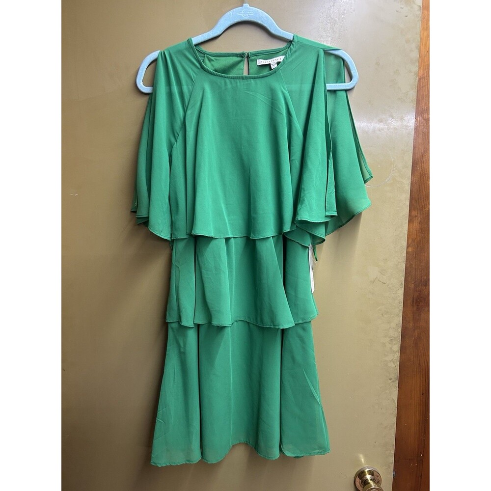 Tash + Sophie Women’s Green Ruffle Dress Sz Sm New With Tags